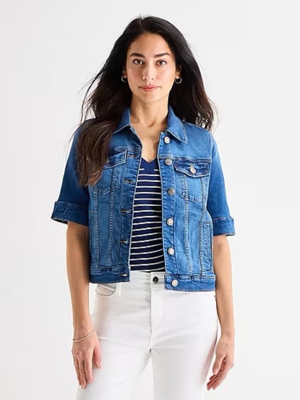 St. John's Bay Denim Lightweight Jacket Size Medium